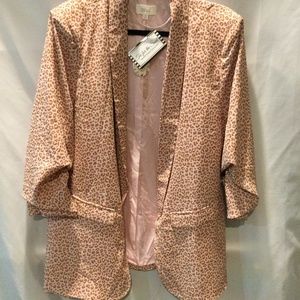 NWT ODDY PINK/BROWN LEOPARD BLAZER